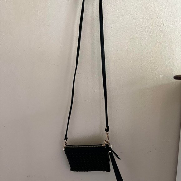 Charming Charlie Handbags - Black chevron clutch purse